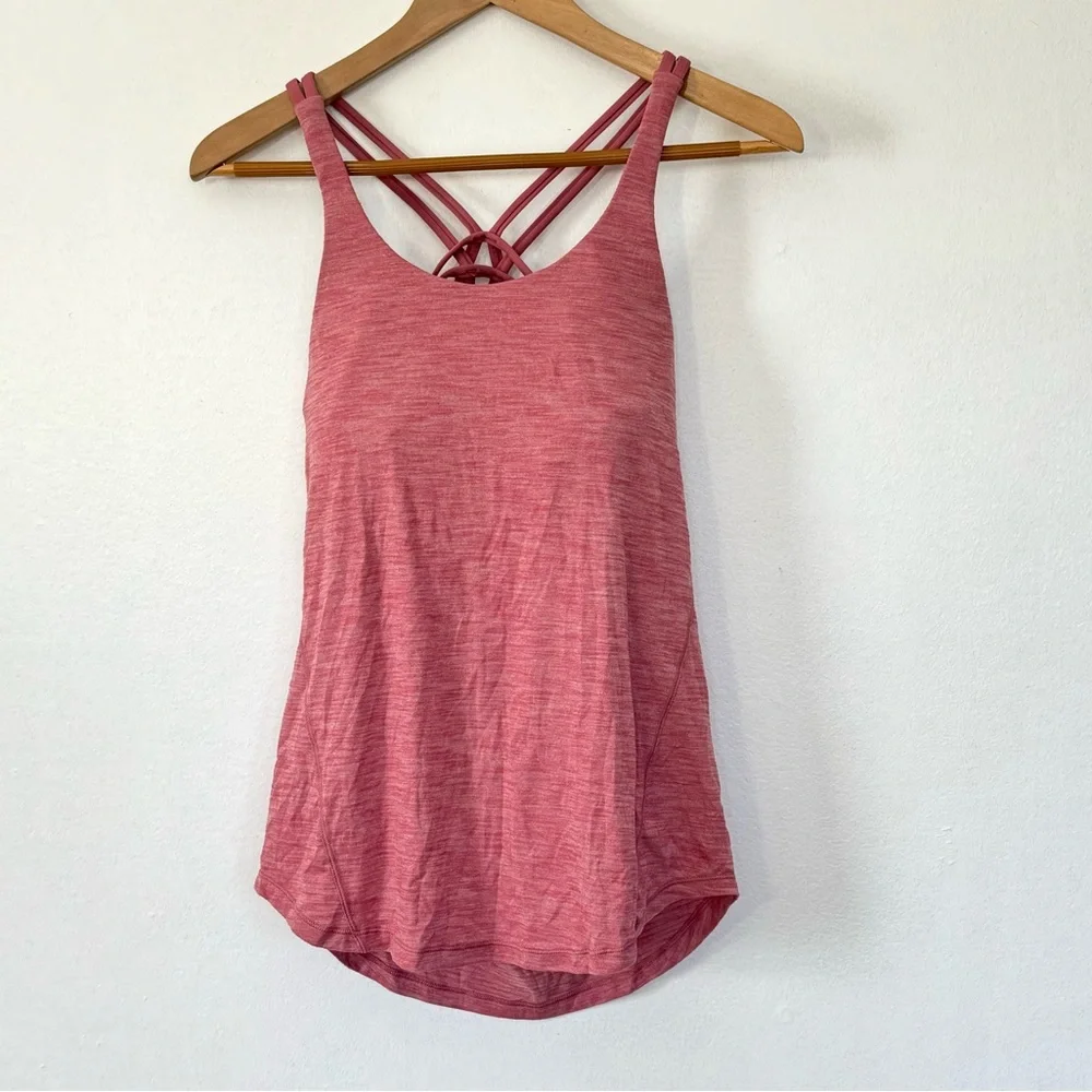Lululemon Drapey Fit Movement to Movement 2 in 1 Sporty Tank in Cherry Sz 6 - Picture 5 of 12